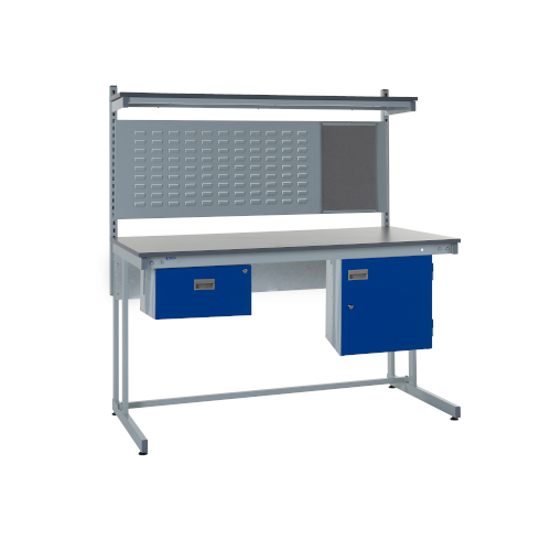 Cantilever workbench with accessories